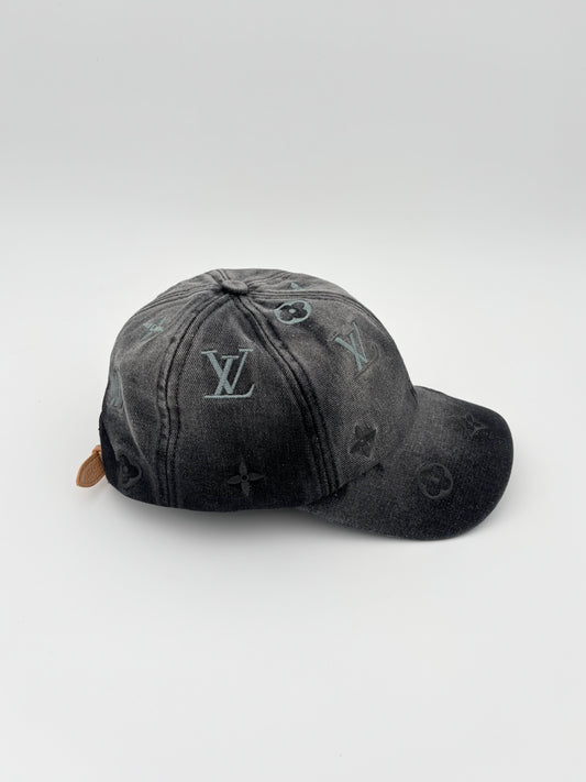 L_V Black Denim Cap